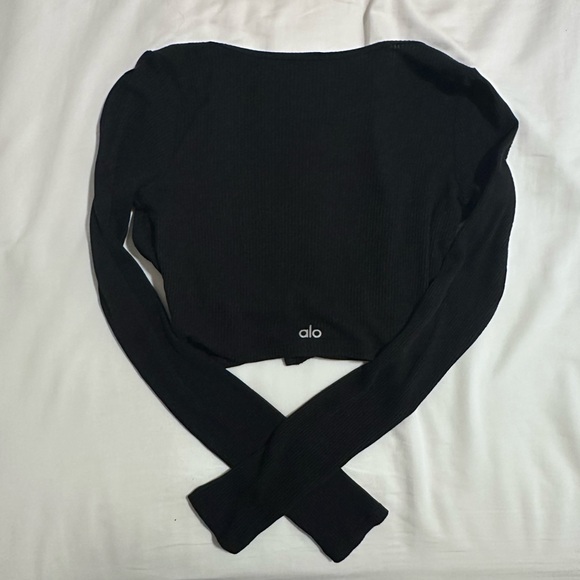 Alo Cropped Ribbed Cardigan - Picture 4 of 4